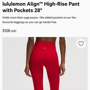 Lululemon Athletica: Align™ High-Rise Pant with Pockets 28"